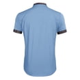 thumbnail image 5 of Men's Short Sleeve Button Down Shirt Casual Top with Pocket Lapel Collar Loose Fit Breathable Cotton for Business Office Work Travel Outfits | AESTIVO,Light Blue 2XL, 5 of 9