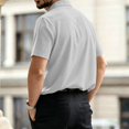 thumbnail image 6 of Men's Summer Cotton Linen Polo Shirts Short Sleeve Mens T Shirts Breathable Casual Golf Tees, 6 of 6