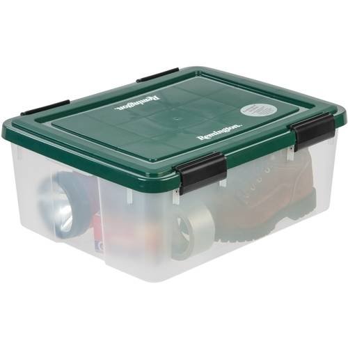 Remington® 30Qt Gasket Sealed Storage Box, 6 Pack, Green