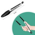 thumbnail image 2 of Daily Kisn 9 Inch Kitchen Tongs, Cooking Tongs With Silicone Tips And Stainless Steel Handle, Non Stick Heat Resistant Tongs For Cooking, Buffet, Salad Serving (9", Black), 2 of 5
