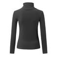 thumbnail image 4 of KBZDBZC Dressy Blouses for Women Womens Fall and Winter Slim Base Top Blouse Women's T-Shirts Womens Shirts (Dark Gray,L), 4 of 4