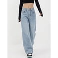 thumbnail image 7 of EMMIOL Women's BOSTON Letter Print Baggy Boyfriend Jeans, High Rise Dark Wash Wide Leg Vintage Y2K Denim Pants Suitable for Independence Day, 7 of 7