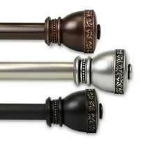 Kettle 1" Curtain Rod 28-48 inch - Black