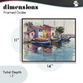 thumbnail image 4 of Stupell Industries Traditional Colorful Docks Harbor Black Framed Giclee Art, 14 x 11, by Franklyn Gregory, 4 of 8