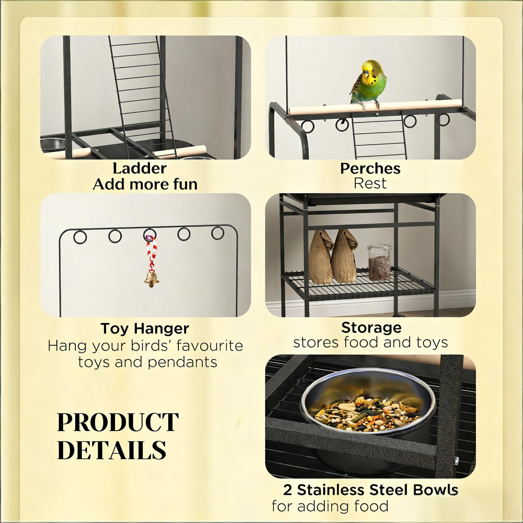 Bird Stand, Bird Stand with Wheels