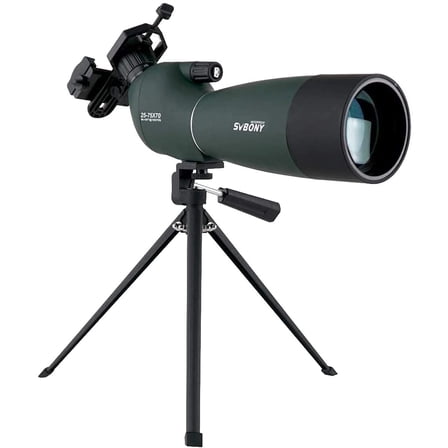 SV28 Spotting Scopes with Tripod, Angled 25-75x70mm Spotter Scope with Phone Adapter, Waterproof Fogproof Spotting Scope for Bird Watching, Target Shooting, Wildlife Viewing