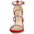 thumbnail image 2 of BLISSFUL STEP Sandales pour Femmes à Talon Aiguille Orné de Strass avec Bride à la Cheville Rouge 8, 2 of 8