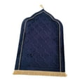 thumbnail image 3 of Islamic Prayer Rug Home Embossing Soft Worship Kneel Thick Prayer Carpet Mat blue gray, 3 of 8