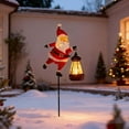 thumbnail image 4 of Christmas Santa Solar Kettle Lights Garden Lawn Decorative Lights, Hanging Metal Solar Santa Claus Watering Can with LED Light, Waterproof Outdoor Lantern Decoration for Yard Patio, 4 of 7