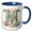 Blue/White, variant on 3drose, Fancy Floral Flourish Monogram Initial M, 11oz Two-tone Blue Mug