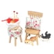 thumbnail image 4 of Juego de sillas en miniatura para casa de muñecas a escala 1/12 con caja de costura, mesa de comedor y silla. Estilo B, 4 of 9