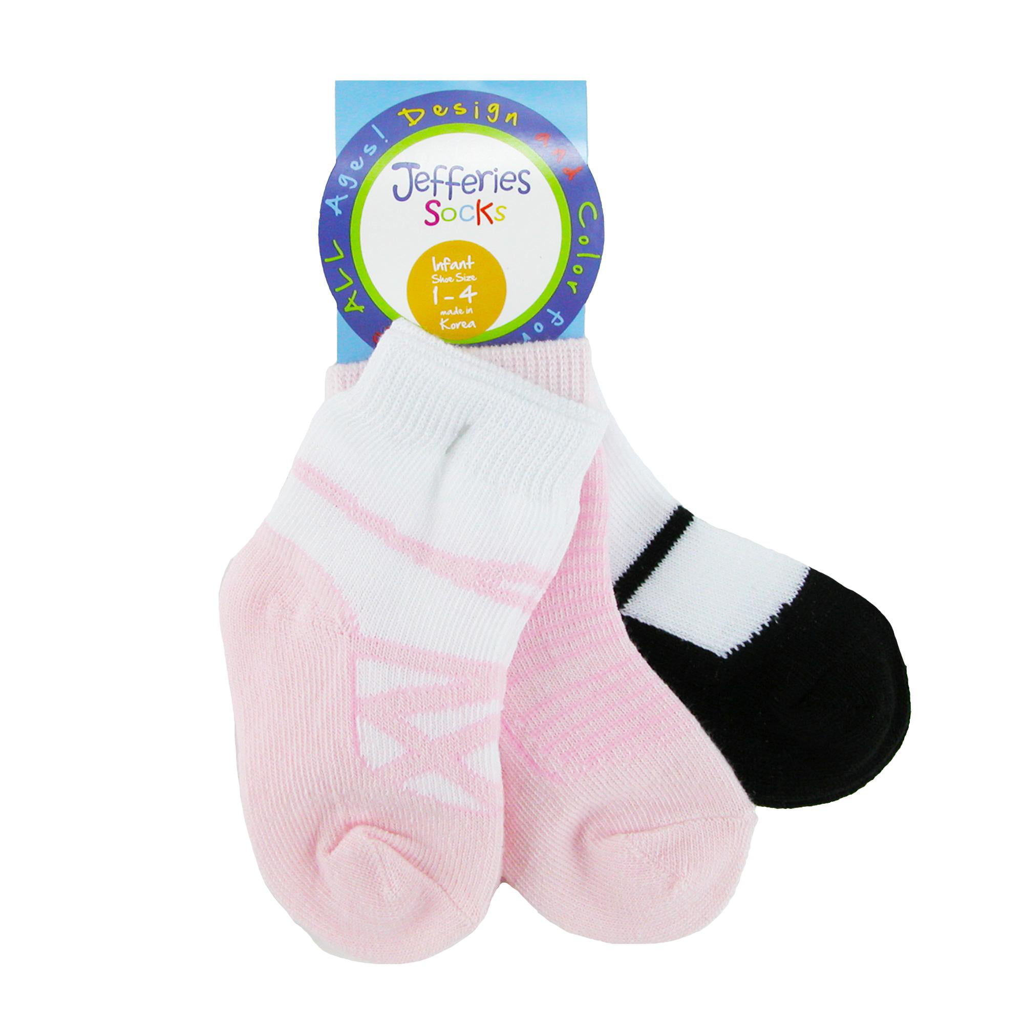 Jefferies Socks Newborn Infant Ballet Mary Janes Crew Socks (3 Pair ...