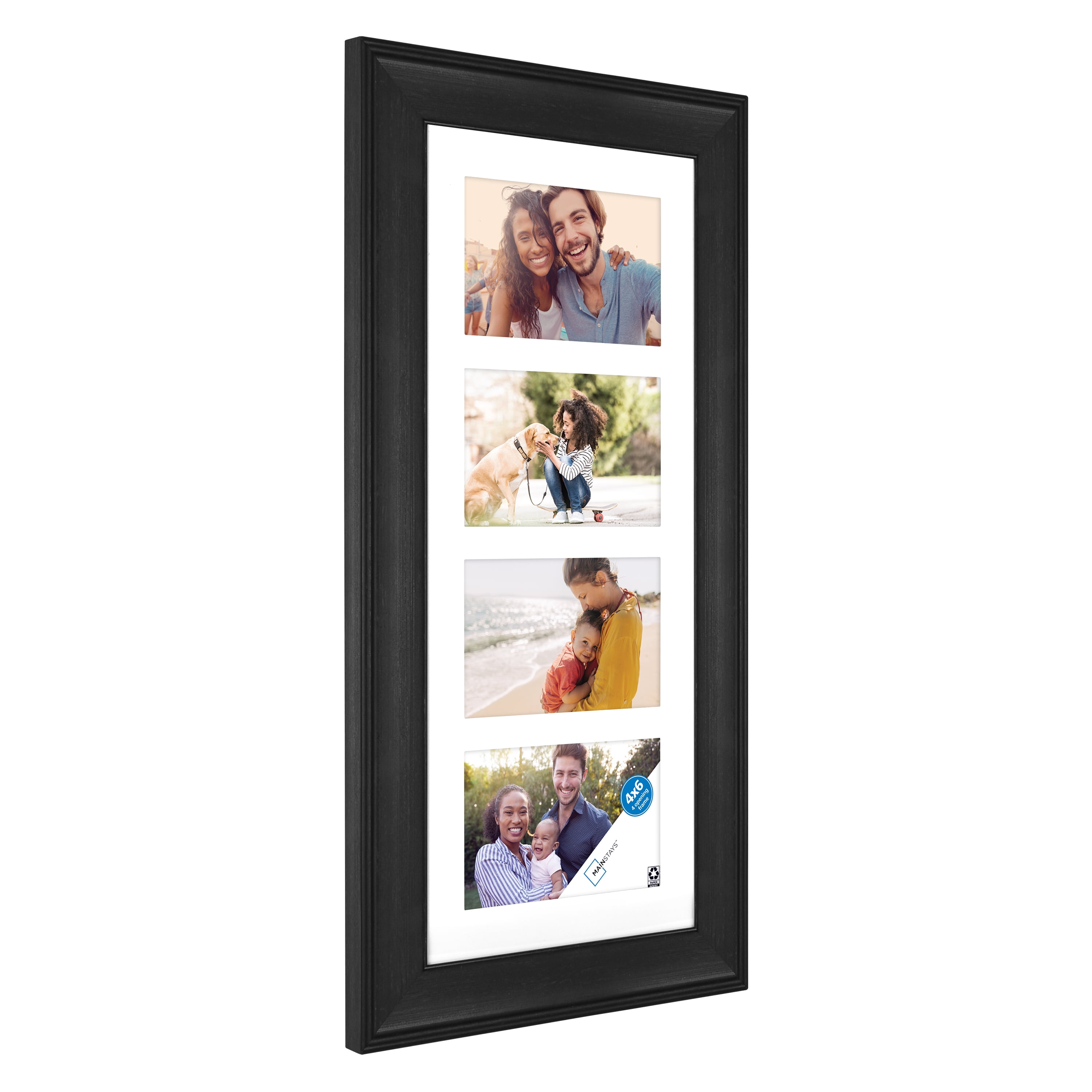 Mainstays 7-Opening 4 x 6 Wide Bevel Black Collage Picture Frame