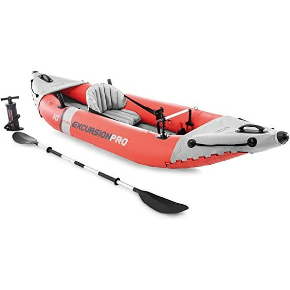 Intex Excursion Pro K1 Single Person Inflatable Fishing Kayak w/ Oar/Pump