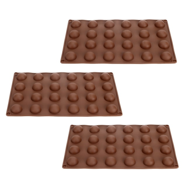 Molde 3 Uds Molde De Silicona Molde Para Hornear Semiesfera Suave De 24 Agujeros Para Jabón De Mousse De Gelatina De Chocolate
