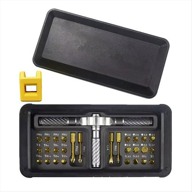 Juego de Destornilladores de Trinquete Magnéticos 30 en 1, Compactos y Portátiles, para Bricolaje, para Muebles y Computadoras.