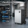 thumbnail image 3 of Yaufey 240 Pint Dehumidifiers with Pump for Large Basement & Warehouses up to 8,000 Sq. Ft, Industrial Dehumidifiers with Continuous Drain Hose, 72 Pint DOE, 3 of 11