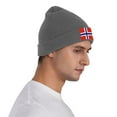 thumbnail image 2 of Norwegian Flag Beanie Hat Knit Hat Skull Cap for Men Women Winter Hat Deep Heather, 2 of 6