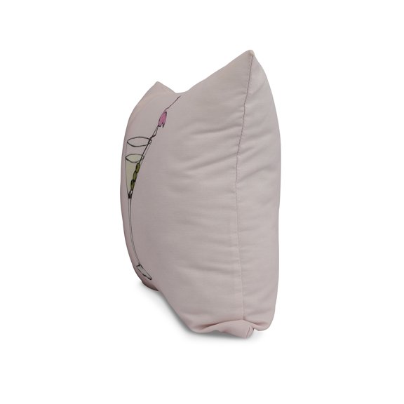 E by Design Martini Glass Flamingo Decorative Pillow