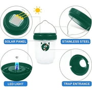 HYEASTR Wasp Traps Outdoor Hanging, Solar Bee Trap for Outside, Hornet Traps, Bee Wasp Catcher Outside Garden - Green