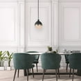 thumbnail image 4 of Globe Electric Bari 1-Light Matte Black Pendant with Half Opal Glass Shade and Brass Accents, 4 of 5