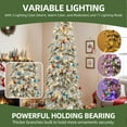 thumbnail image 4 of Uforic 9ft Pre-lit Flocked Pencil Spruce Christmas Tree with 1642 Branch Tips & 480 Lights, Remote Control, 11 Light Modes, White Flocked, 4 of 8