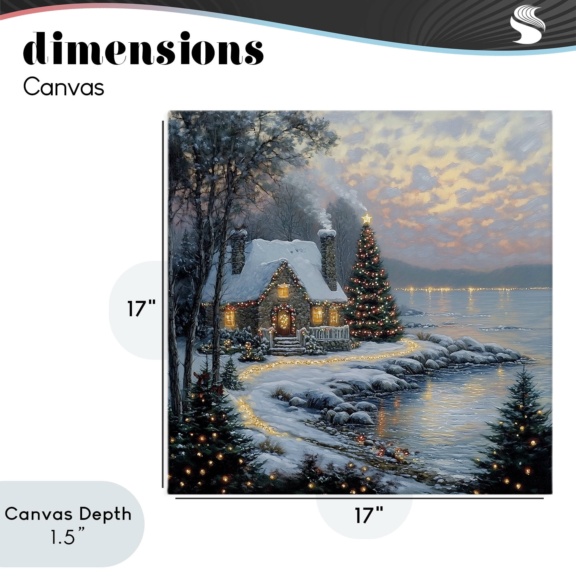 Stupell Industries Snowy Lit Cottage by Lake Canvas Wall Art, design by Heidi Kuntz