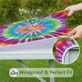 thumbnail image 6 of Rainbow Tie Dye Mandala Pattern Square Fitted Tablecloth with Elastic Edge,Square Table Cover,Washable Elastic Table Cover for Home Kitchen Party Decor 34"x34", 6 of 6