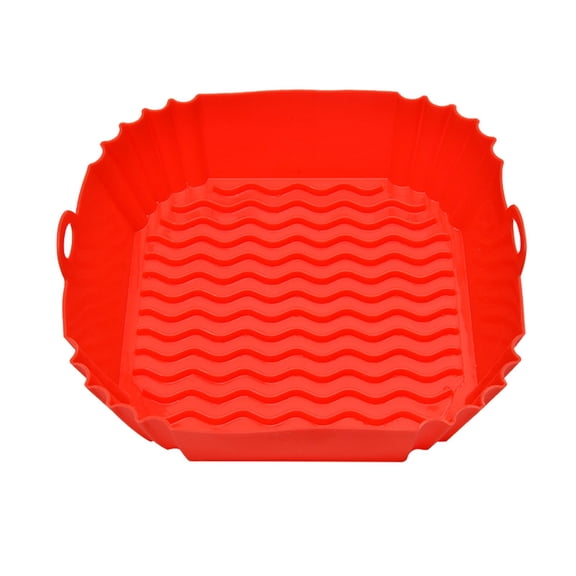 Eqslft 1 Pack Square Air Fryer Liners,7 Inch Silicone Airfryer Liners, Air Fryer Liners for 3 to 6 QT Oven Microwave Accessories,Reusable Baking Tray Oven Accessories