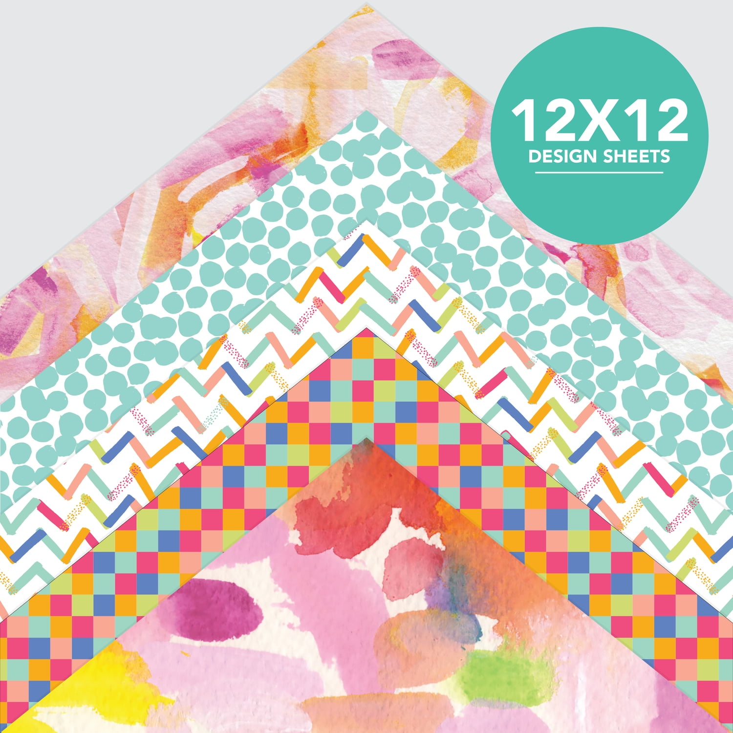 Roobee by Mara Mi Multicolor Bright & Bold Paper Pad, 50 Sheets, 25 Designs