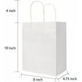thumbnail image 2 of 50 Pack 8x4.75x10 Inch Medium White Kraft Paper Bags with Handles Bulk for Birthday Wedding Party Favors Grocery Retail Shopping Takeout Business Goody Craft Gift Bags Sacks, 50 Count, 2 of 5