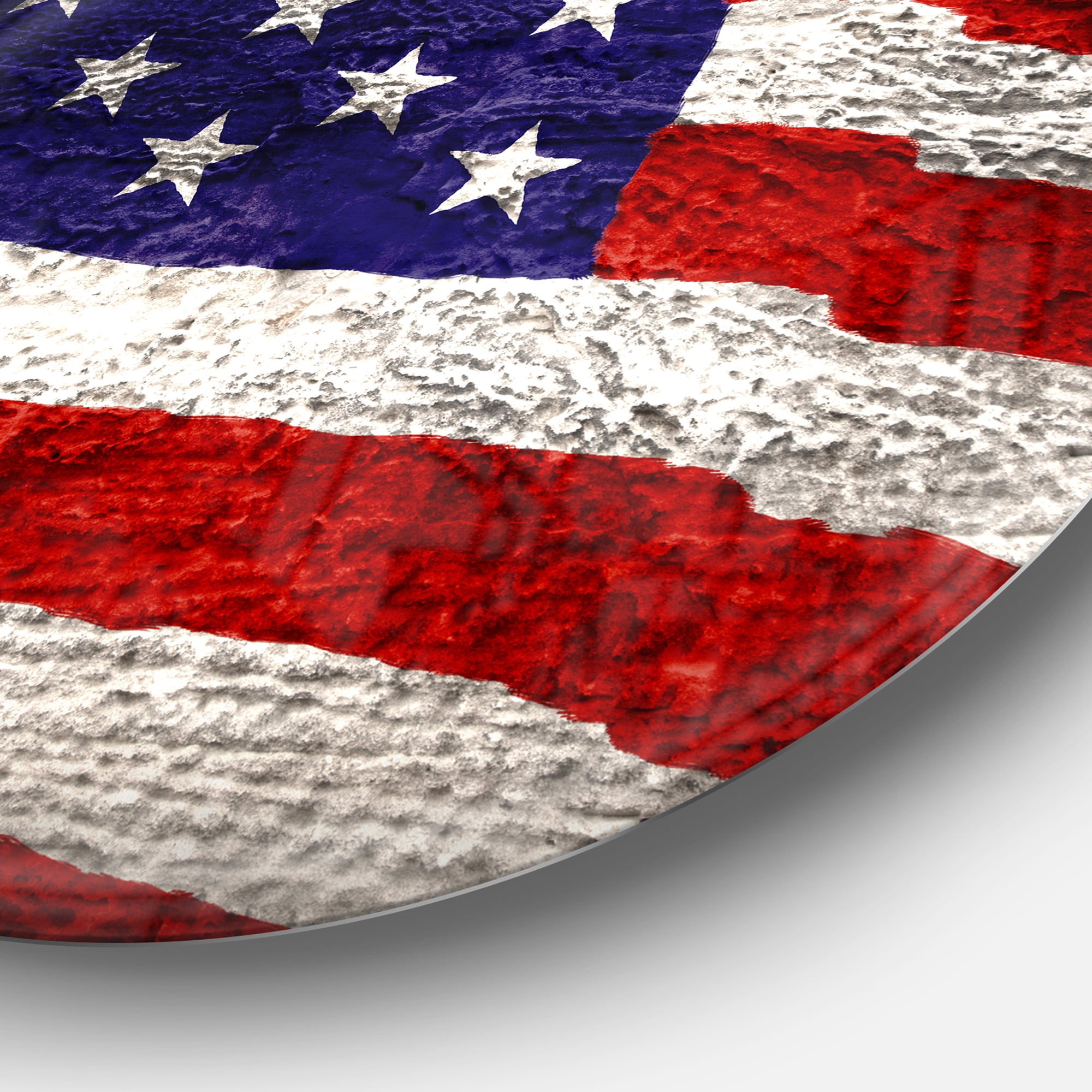 Designart 'Large American Flag Watercolor'Abstract Metal Artwork