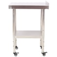 thumbnail image 6 of Stainless Steel Prep Table, 24 x 15 x 35-1/2 Inch, 440lbs Load Capacity Heavy Duty Metal Worktable with Backsplash Adjustable Undershelf & 4 Casters, Commercial Workstation for Kitchen Restaurant, 6 of 10
