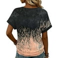 thumbnail image 2 of Cilsoka Workout Tops for Women Loose Fit, Women's Summer Tops Floral Printed V Neck Short Sleeve Summer T Shirts Casual Loose Fit Lightweight Tunic Tee S-XXL, Floral Print Tshirts, 2 of 5