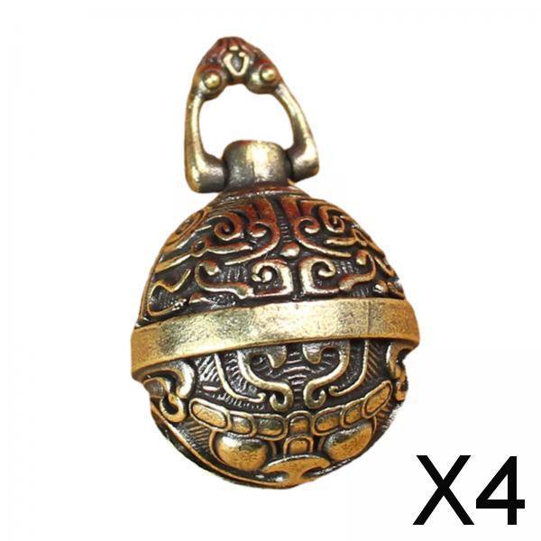 2x Colgante de Campana de Latón, Dijes de Bronce, Llaveros de Campana de Caballo, Llaveros de Coche, Artesanía para Puerta, Patio, Decoración , 4 4 piezas