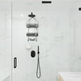 thumbnail image 5 of 3 Tier hanging shower caddy with banded accents, non-slip neck, and suction cups, 5 of 7