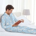 thumbnail image 6 of Naloa Rabbit And Bird Men’s Pajamas Set - Long Sleeve Button Down Sleep Shirt and Pajama Bottoms Sleepwear Set-X-Large, 6 of 7