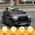 thumbnail image 4 of UBesGoo Licensed Chevrolet Tahoe 12V Kids Ride on Car, Battery Powered Electric Ride on Car Toys with Remote Control, Light, Black, 4 of 11
