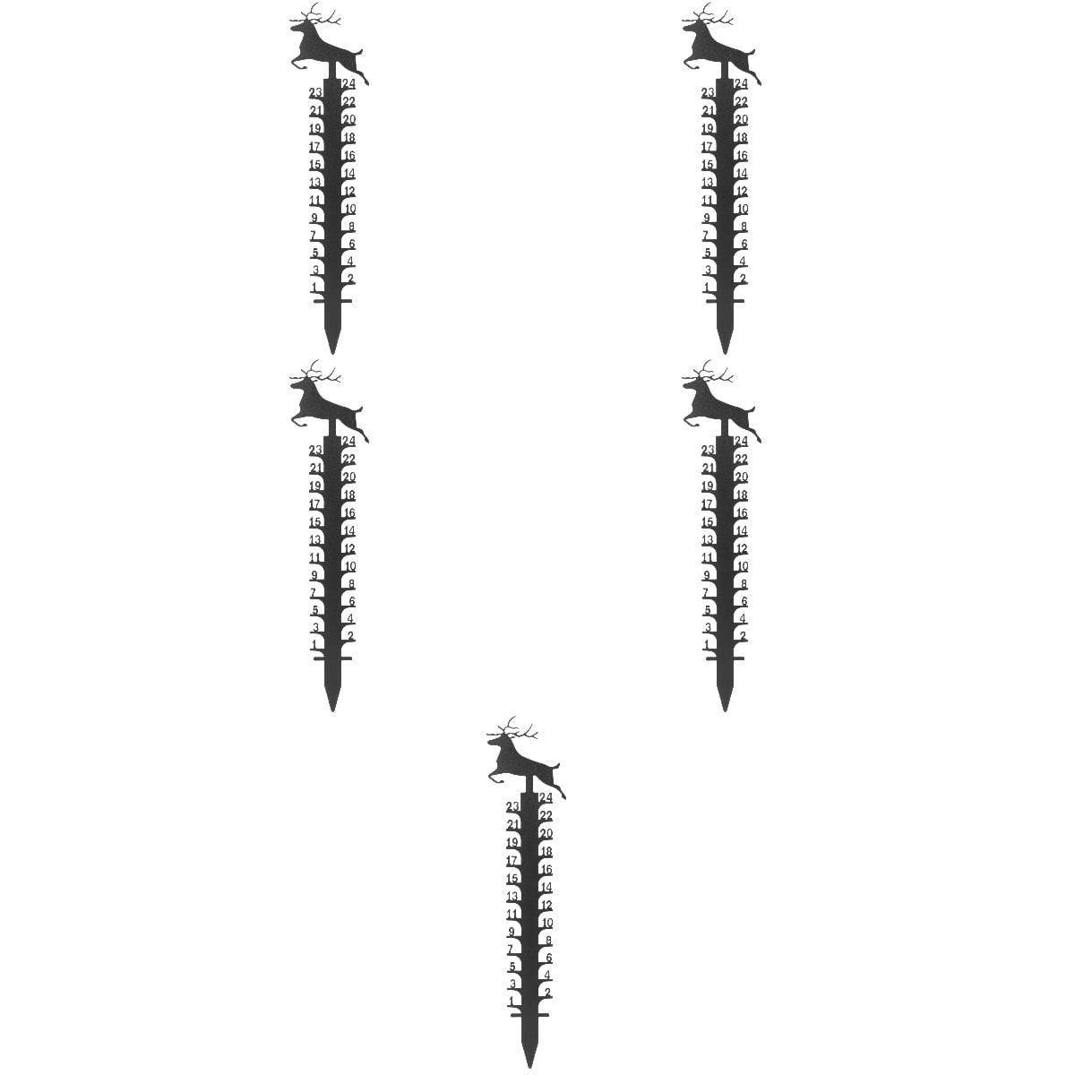 BERTDOMD 5-Piece Gauge Set for Christmas Lawn and Yard Decoration, Ground Insert Outdoor Winter Scene Display