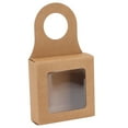 25 Count Kraft Paper Wine Bottle Box with Hanging Hook Window Foldable