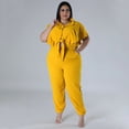thumbnail image 2 of AURA Women Plus Size Two Piece Outfit Casual Knot Top Pants Set Summer Fashion, 2 of 6