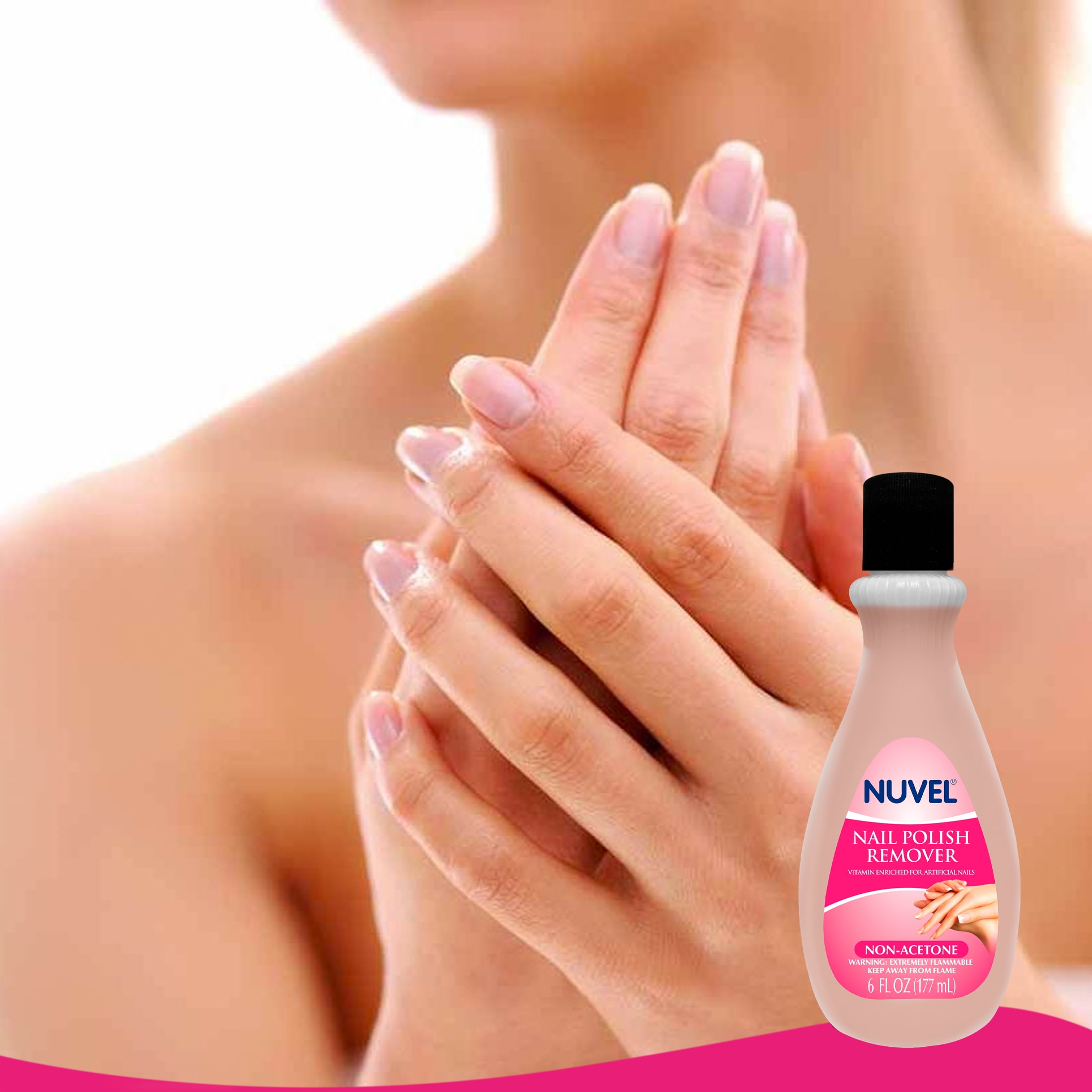 NUVEL NON ACETONE NAIL POLISH REMOVER 6 OZ BOTTLE