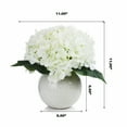 thumbnail image 4 of Enova Home Artificial Silk Hydrangea Faux Flowers Arrangement in Round Ceramic Pot for Home Office Wedding Decoration (Cream), 4 of 4