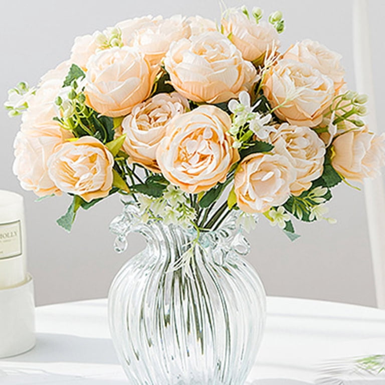 Elevate Your Interior Design With this classy, kinda timeless 5 Heads Fake Flowers Artificial Flowers Peony Bouquet for Wedding and Home Decoration