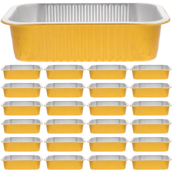 Duskntaluminum Pans 25Pcs Heavy Duty Disposable Foil Pans for Baking Roasting Chafing 750Ml Deep Tin Foil Bakeware Steam Table Tray Cookware Food Prepping Cake Oven Pan, Tin Foil*25 Pieces