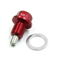 thumbnail image 2 of M12 x 1.5 Red Aluminum Alloy Magnetic Engine Oil Pan Drain Bolt Screw for Car, 2 of 2