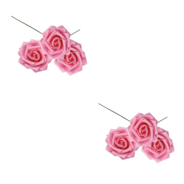 Wosthever 50 Piezas Flores Artificiales Realistas Rosa Oscuro para Ceremonia al Aire Libre