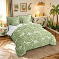 thumbnail image 2 of meiyoeat Dino Skeleton Twin Bedding for Kids Boys Teens, Brachiosaurus Wildlife Bedding Comforter Set, Olive, Reversible, 7 Pieces, 2 of 6