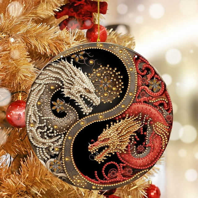 Riforla Christmas Ornaments Festive Hanging Decorations Quality Colorful Baubles & Tree Hangs D 8X8X1CM