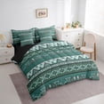 thumbnail image 3 of jejeloiu Rustic Western Aztec 7-Piece Twin Bedding Sets,Retro Bohemian Geometric Bedding Comforter Set,Green Vintage Triangle Rhombus Sheet Sets For Men Women,Home Decor Reversible, 3 of 8